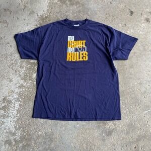 vintage Nike navy blue t-shirt‎ my court my rules 2000s swoosh basketball